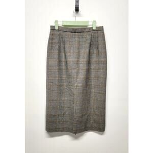 Vintage Warranted To Be A Pendleton Virgin Wool Plaid Midi Pencil Skirt, Size 8